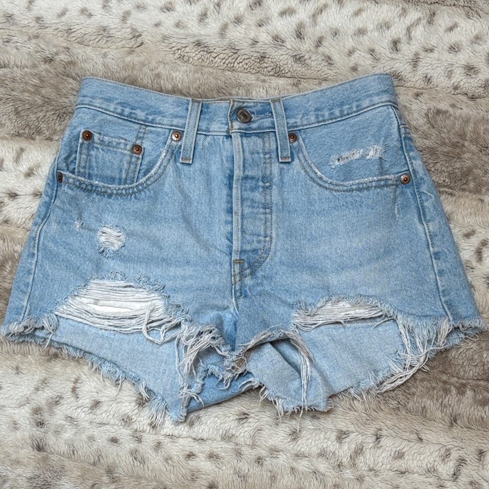 LEVI 501 Classic Blue Jean Shorts, Size 24